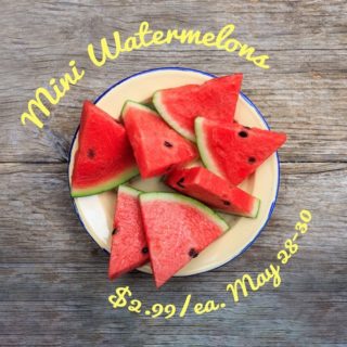 These mini watermelons... 😍🍉 They are so juicy and have hardly any rind. And they're only $2.99 ea this weekend! 

Make sure you get them before this sale ends on May 30th. Available at any of our lower mainland locations.