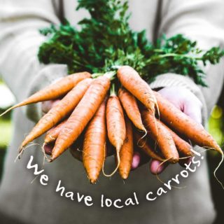 We have some beautiful local carrots on sale this week!! Grown at Dhillon Farms in Abbotsford. Get 2 bunches for $3 from now until Sunday🥕🐰