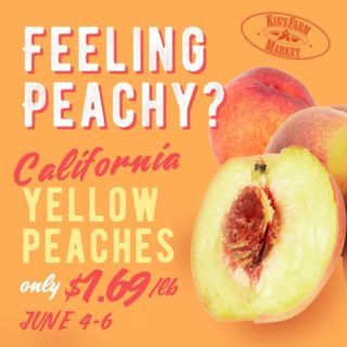 🍑Feelin’ peachy this weekend?🍑 Its the start of stone fruit season in the northern hemisphere!  A sure sign that summer is on its way! Get them for $1.69/lb, now until Sunday.